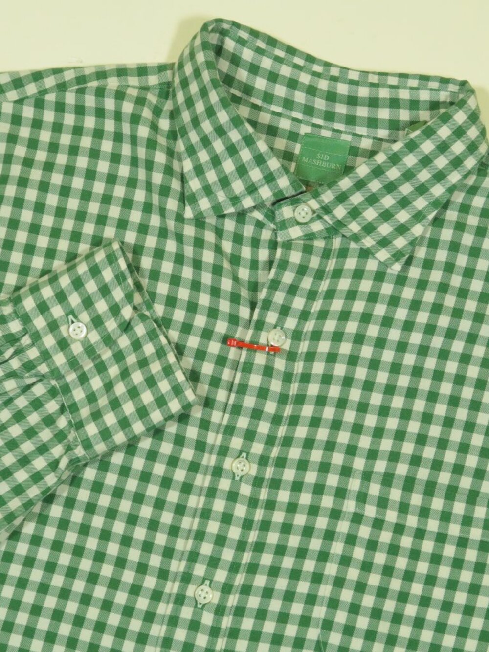 Sid Mashburn Shepherd Check Flannel Shirt Mens XL Green Cotton Long Sleeve